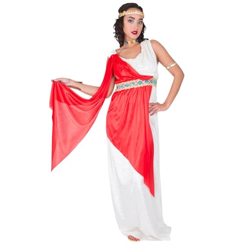 Adelige Römerin'Livia' Kostüm für Damen | Creme Rot - Kleid Damenkostüm Cleopatra Tunika Antike Königin Griechische Mottoparty Karneval Olympia...