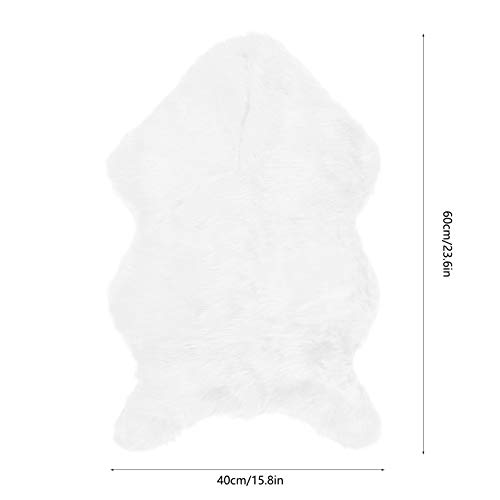 Tapetes de Área de Pele de Carneiro Falsa, Tapete Lavável e Anti Bolinhas de 15, 8 X 23, 6 Pol., par