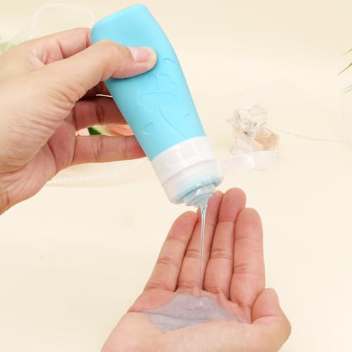 12 Pcs Travel Bottles for Toiletries, Travel Size Containers with Cream Jars, Airplane Travel Essentials Leak Proof Silicone Squeezable Travel Accessories for Shampoo Conditioner Lotion Cream - Image 5