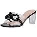 Produktbild VAN HILL Damen Pantoletten Sandaletten Transparente Schuhe Blockabsatz Sommersandaletten Ketten Freizeit Schlupfschuhe 202664 Schwarz Lack 40