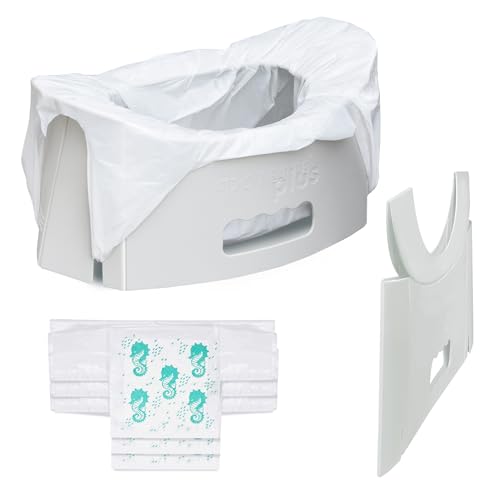 Potette Fold N Go Travel Potty Compact Portable Potty for Toddlers & Kids | Foldable Baby Toilet Seat with 3 Disposable Liners | Ideal for Car Journeys Travel & Potty Training On the Go