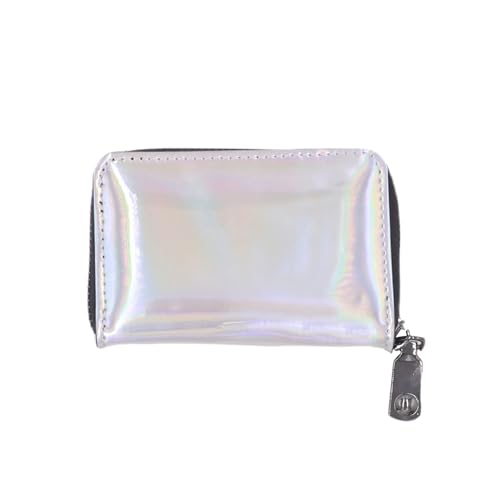 Women's Holographic Metallic Credit Card Holder Zipper RFID Card Case Organizer Shining Leather Slim Cute Pouch Wallet4
