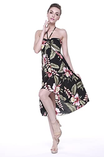 Image of Family Matching Hawaiian Clothes, Black Rafelsia | Lightweight 100% rayon • Family matching outfits • Beach vacations • Luaus • Cruises • Family photos