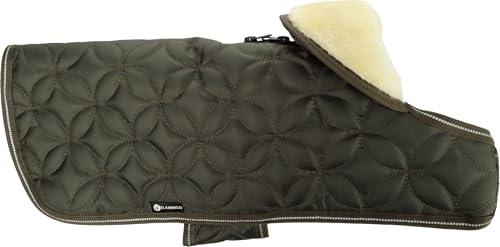 Flamingo Hundemantel Winter – Ushi Khaki – 45cm – warm & modisch – Polyester – wasserabweisend – Fleece-Innenfutter – Klettverschluss – reflektierend – Geschirröffnung