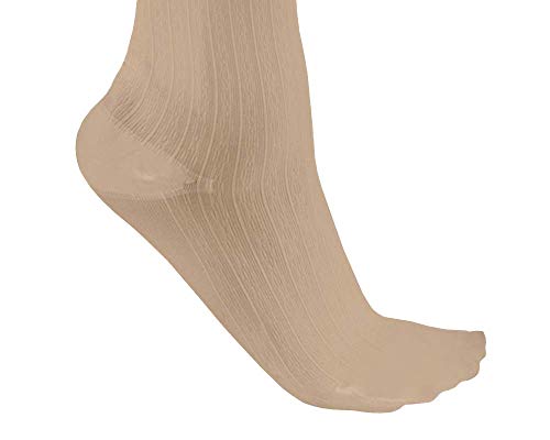 Image of JOBST soSoft Knee High Closed Toe Ribbed Brocade Compression Stockings, High , Breathable, Extra Soft Legware for Tired and Heavy Legs, Compression Class- 8-24