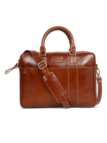 Image of TEAKWOOD LEATHERS Unisex Tan Solid Leather Bag