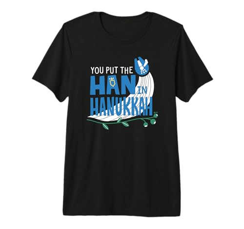 T-shirt Star Wars Han Hanukkah Millennium Falcon premium en coton confortable pour fans