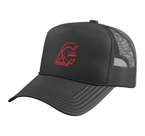 Center Grove High School Trojans Trucker Hat with Adjustable Mesh Back, Black