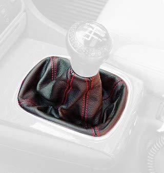 RedlineGoods Shift Boot Compatible with Audi A4 2000-06. Tailor Made - not Universal. Genuine top-Grade Italian Black Leather with Blue Thread