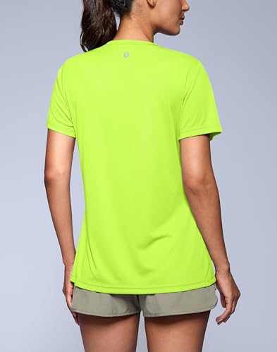 SANTINY Women's V Neck Short Sleeve Shirts Uv Protectioin Moisture Wicking Hiking Workout Athletic T Shirts for Women3