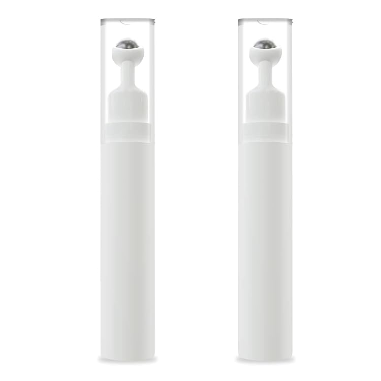Hunky Dory 15ml Airless Under Eye And Lips Roller White Bottle, Steel Roll on and Transparent Cap For Cream, Serum, Essential Oils, DIYs and Lip Balms (Pack of 2)-image-22