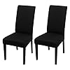 JQinHome Dining Chair Covers Dining Room Chair Slipcovers 2 Pack High Stretch Removable Washable Parsons Chair Slipcover for Home Party Hotel Wedding Ceremony Black