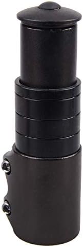 Azarxis Aluminium Alloy Handlebar Riser 123 mm Extension Stem MTB Fork Stem Extend Riser for 1-1/8 Inch 28.6 mm BMX Road Bike (Pure Black, 12.30)