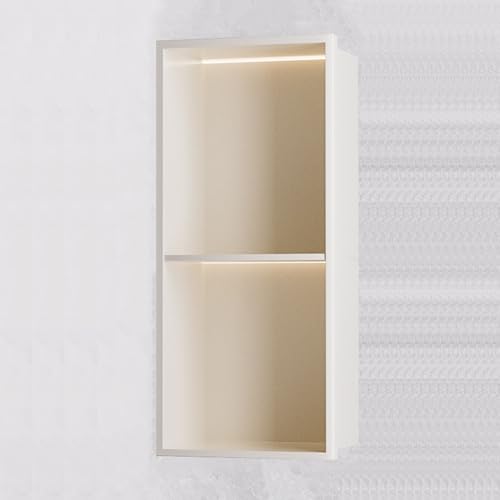 Niche de douche encastrée en acier inoxydable brossé étanche pour salle de bain