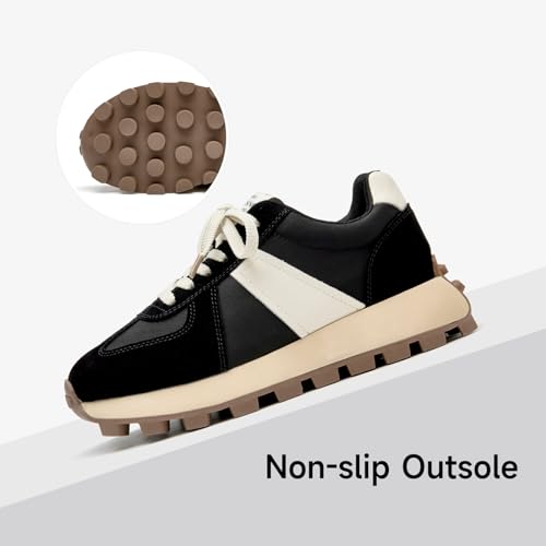 BEAU TODAY Fashion Sneakers for Women Genuine Leather Casual Tennis Shoes Retro Comfortable Non-Slip Wide Walking Shoes for Gym4