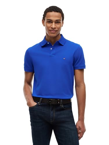 Image of Tommy Hilfiger Men's Short Sleeve Polo Shirts in Regular Fit With Stretch and Organic Pique Cotton