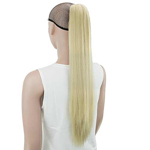 IMISSU Thick Straight Jaw Claw Ponytail Hair Pieces Extensions Pony Tail Clip in Hairpiece 24 Inches (Straight Dirty Blonde)