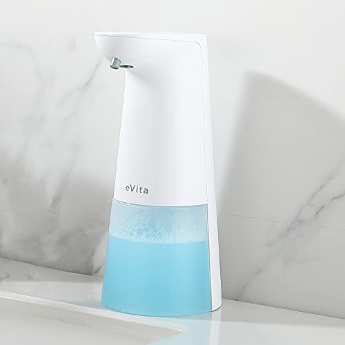Automatic Soap Dispenser, EVITA Hands Free Foaming Soap Dispenser, 250ml Infrared Motion Sensor Countertop Touchless Foaming Soap Dispenser for Bathroom Kitchen Office Hotel Restaurant