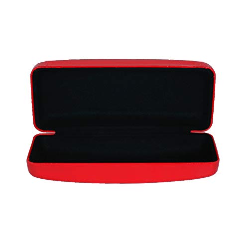 Glasses Case Hard Shell | Medium Size | Protective Eyeglasses And Sunglasses Case For Men, Women, and Kids | Red And Black