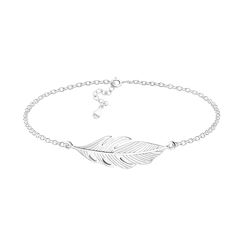Sofia Milani - Bracelet pour Femme en Argent 925 - avec Pendentif en Forme de Plume Aile Ange - B0256