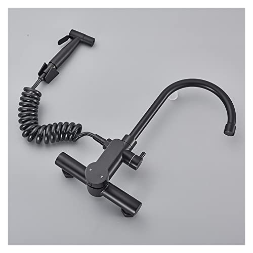 Robinet de cuisine noir double mode avec douchette extractible 360° - 7