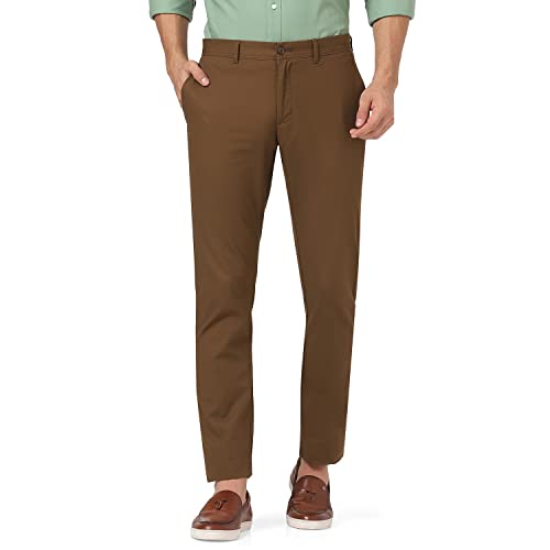 Image of Blackberrys Men's Cotton Blend Solid Slim Fit Casual Trousers