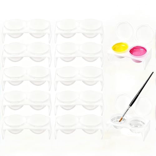 Lurrose 10pcs Acrylic Liquid Cup: Monomer Dish - Dappen Dish With Lid - Plastics Nail Double Cups For Mixing Acrylic Powder Liquid