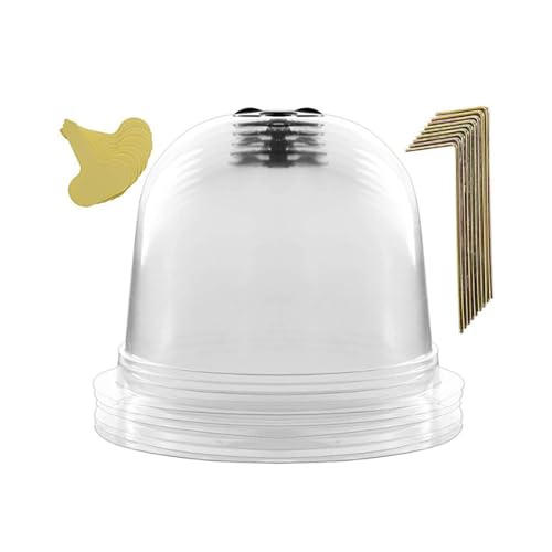 TopHomer 10 Pack Garden Cloches - 26 x 21cm Clear Plant Dome Bell Cover with 10 Plant Labels & 18 Pegs - Frost Guard Freeze Protector for Warming Soil Growing Plants