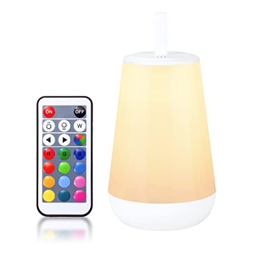 Image of Touch Lamp, Portable LED Night Light with Quick USB Charging Port, 5 Level Dimmable Warm White Light & 13 Color Changing RGB for Bedroom Living Room Outdoor Camping