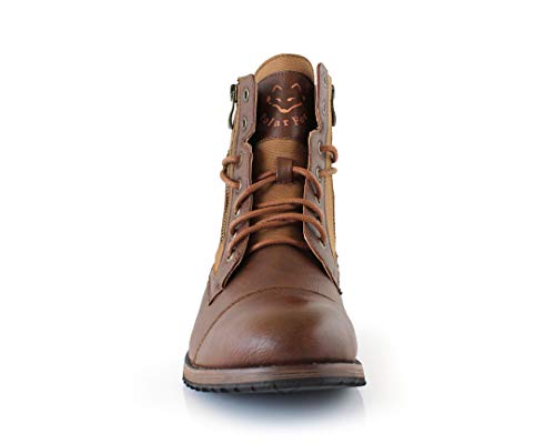 Image of Polar Fox Men's Casual Cap-Toe Ankle Boot Collection | Lace-Up Work, Combat, and Chukka Styles