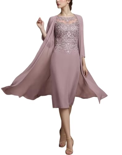 CSYPJYT Mother of The Bride Dresses Tea Length Grandmother of The Bride Dresses Wedding Guest Groom Dress Jacket2