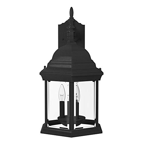 Designers Fountain 2981-Bk 19In H Devonshire Outdoor Wall Lantern, Black Cast Aluminum #TOP4