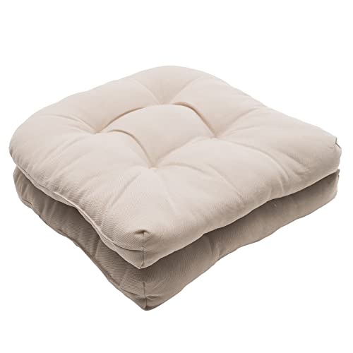 Strickland Home Outdoor Chair Cushions Set Of 2, 19 X 19 Outdoor Chair Pads, Fade-Resistant Beige Patio Chair Cushions For Garden Dining Office #TOP3