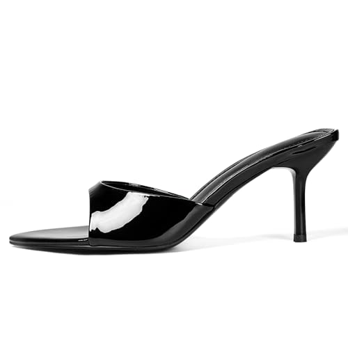 QIV Leopard Kitten Heels Pointed Toe Mule Heels for Women Open Toe Kitten Heel for Party Dressy Wedding4