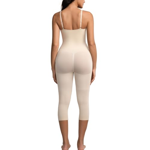 Image of Tummy Control Bodysuits Full Body Suit Shapewear One Piece Capri Jumpsuits for Women