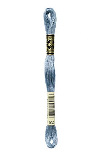 DMC 117-932 6 Strand Embroidery Cotton Floss, Light Antique Blue, 8.7-Yard