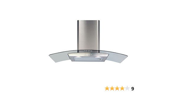 cda curved glass chimney cooker hood