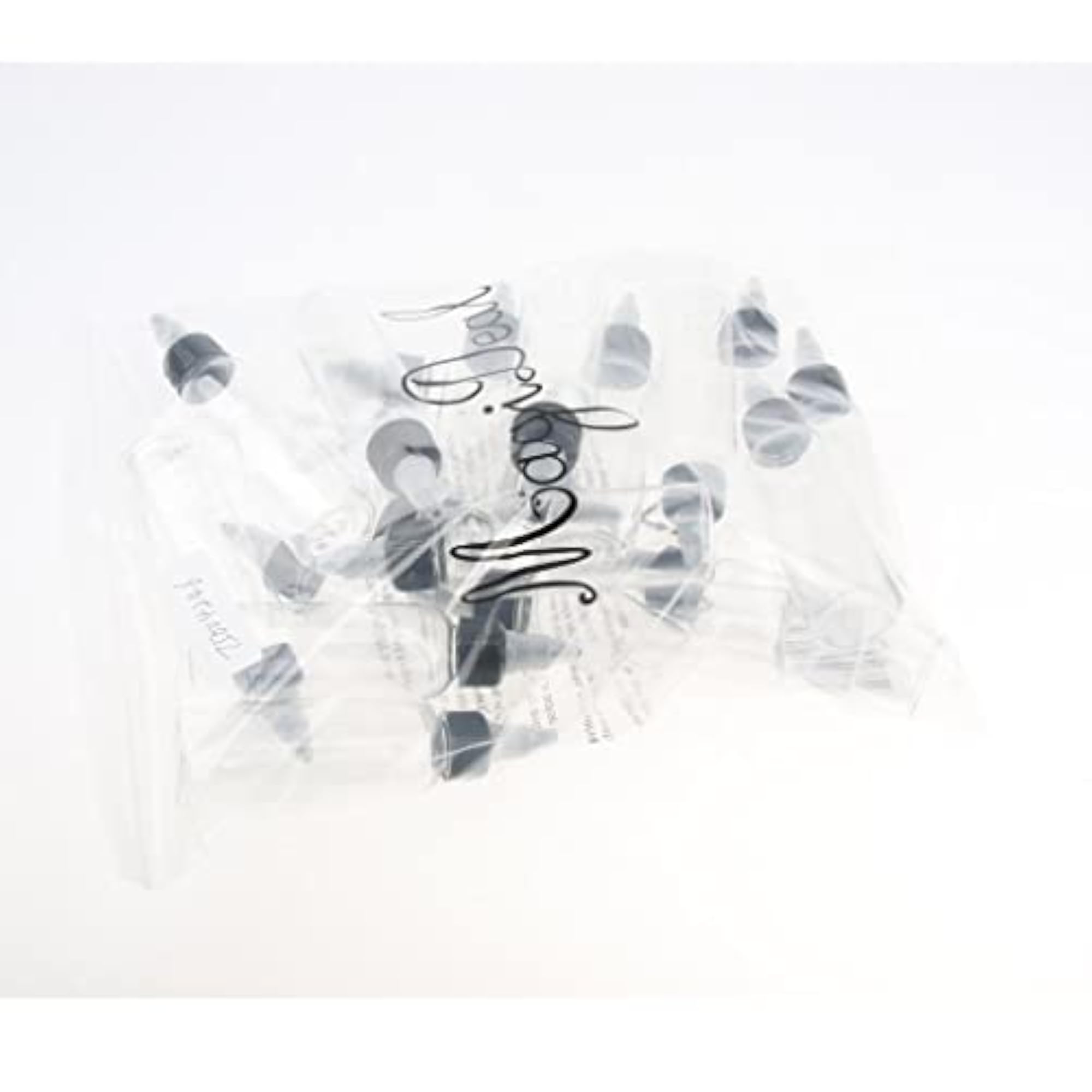 20 Piece Empty PVC Squeeze Bottle Applicator Set, 60ml