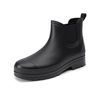Bruno Marc Men's Wellington Boots Waterproof Chelsea Work Boots Slip-Resistant Rubber Wellies for Gardening, Car Washing, Dog Walking,Size 10,All Black,BMEMRB2501