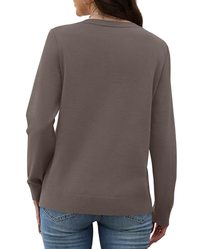 OFEEFAN Sweaters for Women Knitted Ribbed Casual Long Sleeve Crew Neck Pullover Basic Fall Fashion Outfits Tops 20254