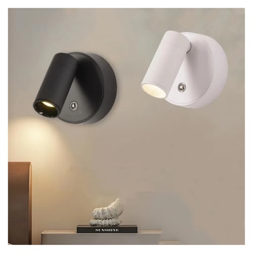 Aplique de pared LED recargable negro con foco magnético inalámbrico y rotación 360° 2