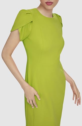 Image of Calvin Klein Tulip Sleeve Floral Sheath