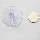 Set di ganci a ventosa per appendere chiavi, portafogli, cinture e organizzare cavi, in plastica trasparente senza danni alla parete, confezione da 10 (5 cm)