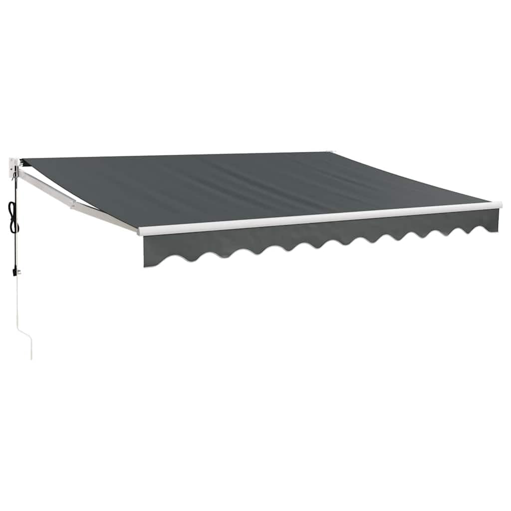 vidaXL Auvent rétractable Anthracite avec Cadre Blanc 3 x 2,5 m
