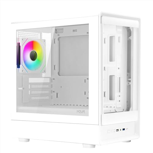 Gabinete Noua Nexus PH100 MicroATX Compacto para Gaming con Ventana de Vidrio Templado y Ventilador ARGB PWM Blanco miniatura 2