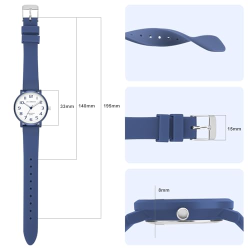 Watch for Kids 50M Waterproof Analog Learning Time Watches for Kids Girls Boys Soft Silicone Band Girls Boys Watches Easy Read3