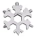 Amanely 18-in-1 Stainless Snowflake Multi-tool, Outdoor Portable Keychain screwdriver -Bottle opener
