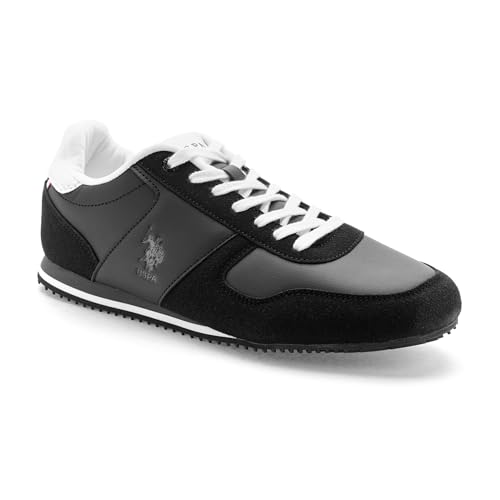 U.S. Polo ASSN. Mens | Sorrento Black| Stylish Casual Sneaker Shoes for Man, 9 UK