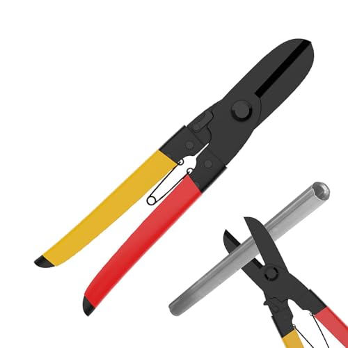 Siseon - Tijeras de corte de aviación, tijeras de estaño - Tijeras de corte de metal Tijeras de corte de aviación | Cortador de metal con pestillo de seguridad, herramienta de chapa metálica para