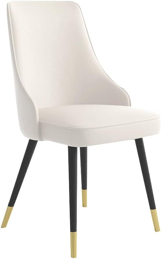 Chaise de salle à manger en cuir antitache blanche et noire 2x